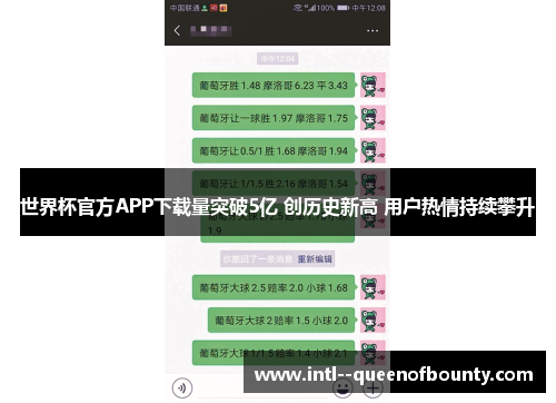 世界杯官方APP下载量突破5亿 创历史新高 用户热情持续攀升 世界杯官方APP下载量突破5亿 创历史新高 用户热情持续攀升